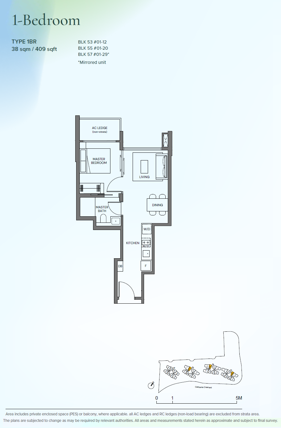Canberra Crescent Residences 1 Bedroom Floor Plan 1